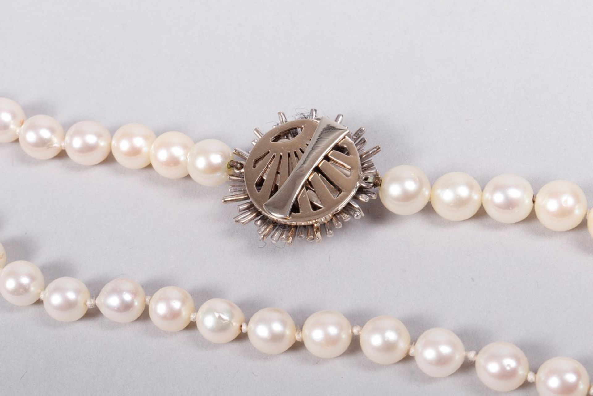 Pearl necklace, 750 WG clasp - Image 3 of 4