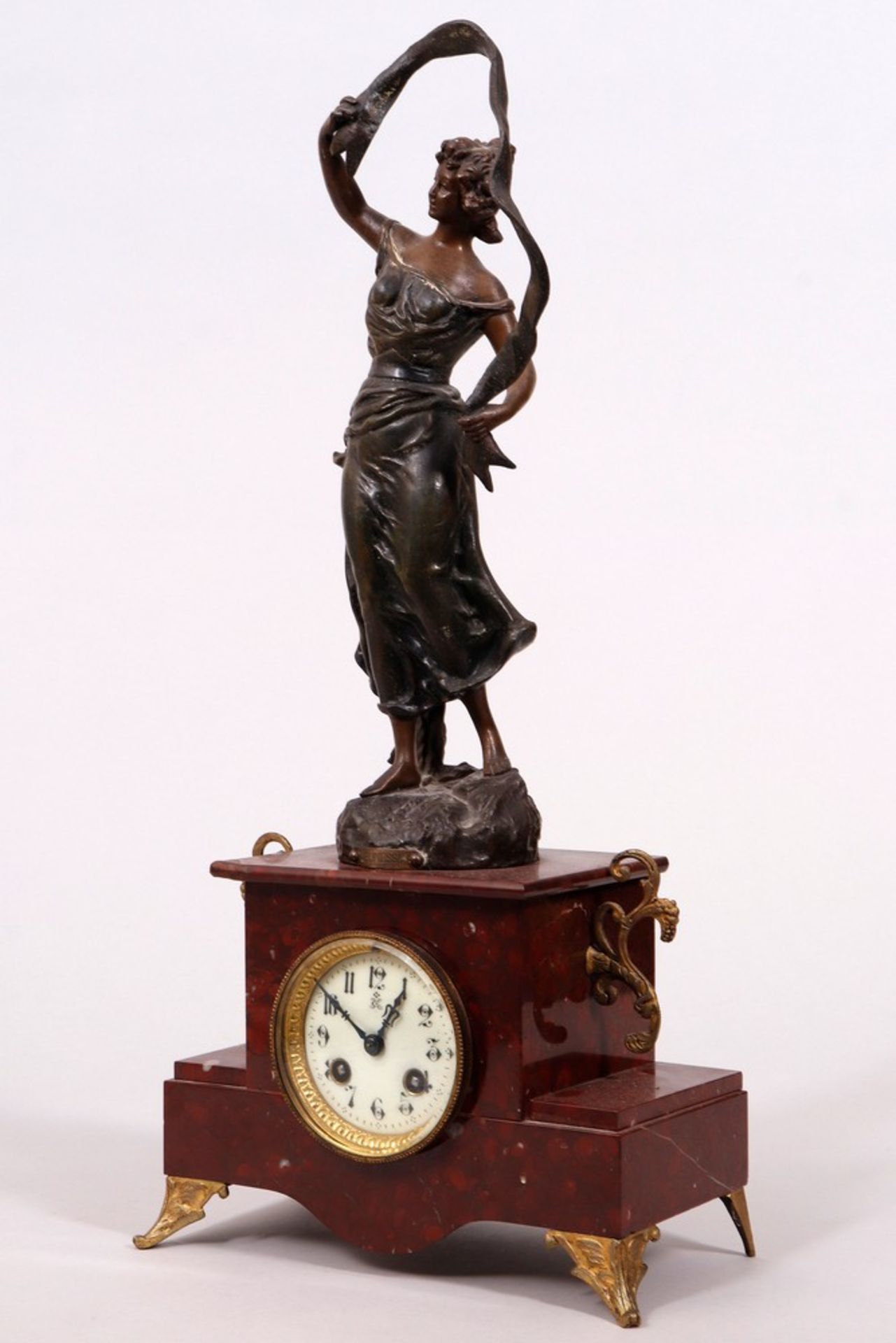 Art Nouveau clock, Georges Omerth (french scultor, activ late 19th./early 20th C.)/Japy Freres, Fra - Image 2 of 9