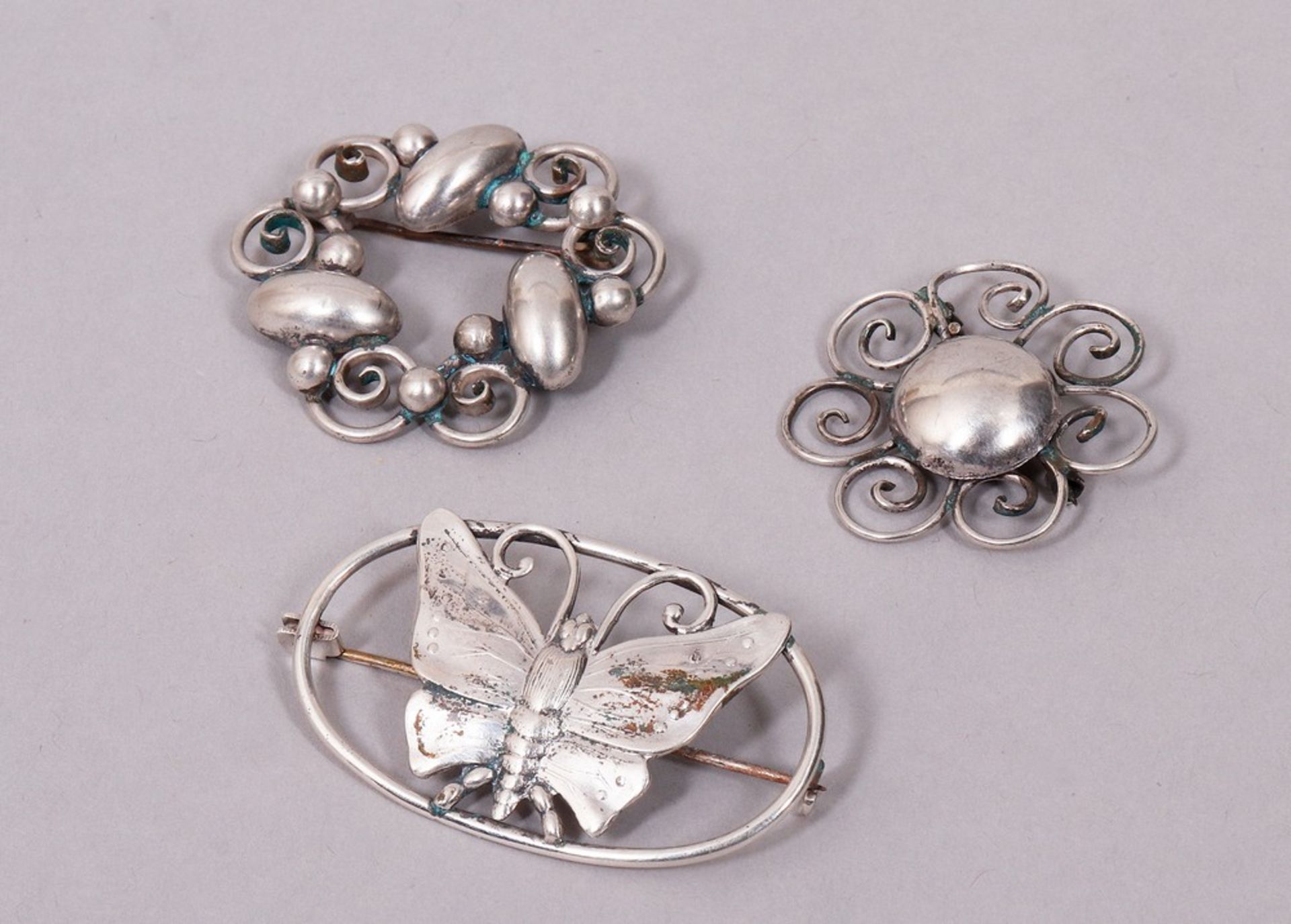 6 brooches, 830 silver, Denmark, 20th C. - Image 3 of 7