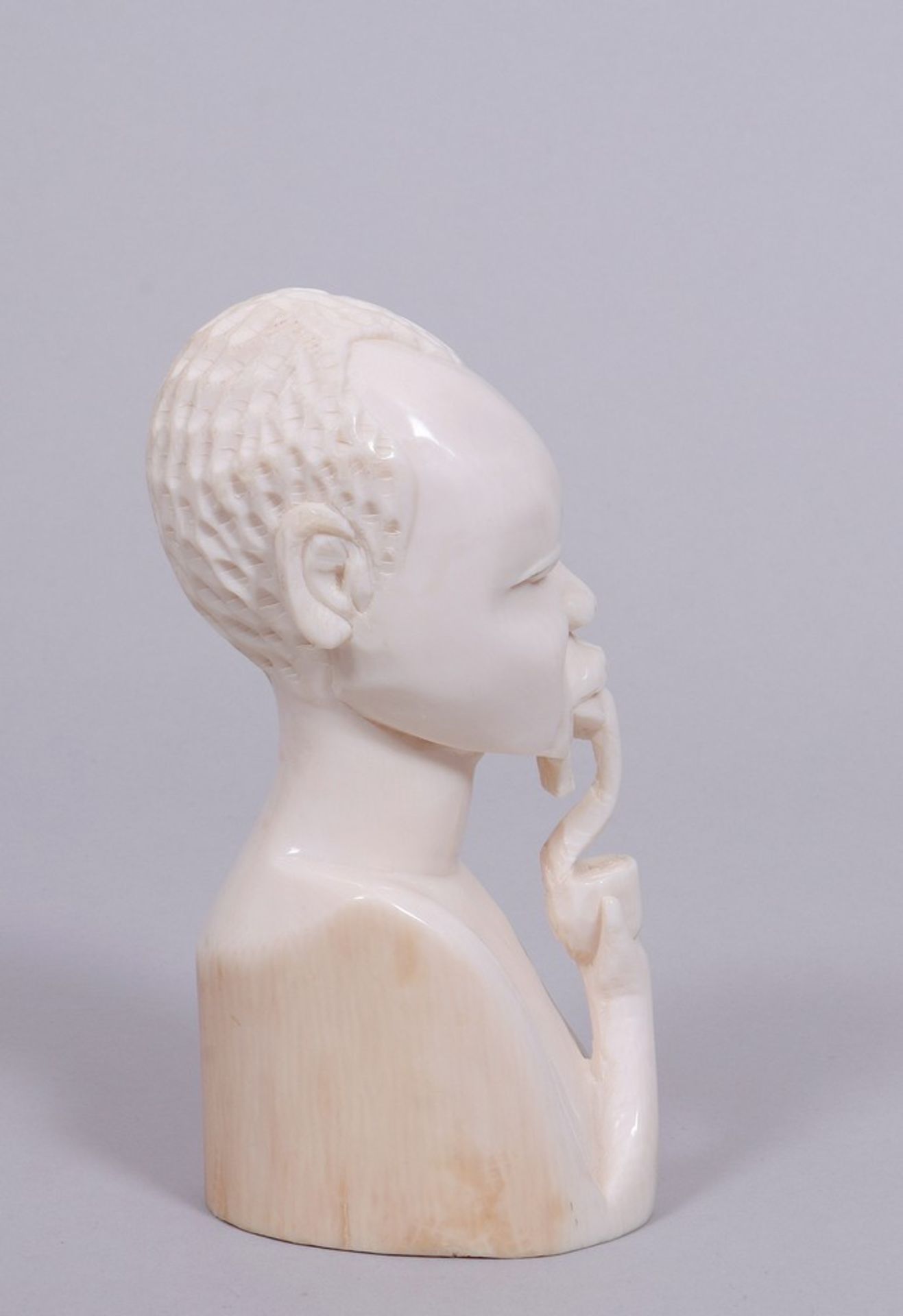 Male bust, Africa, 20th C., carved ivory - Image 3 of 6