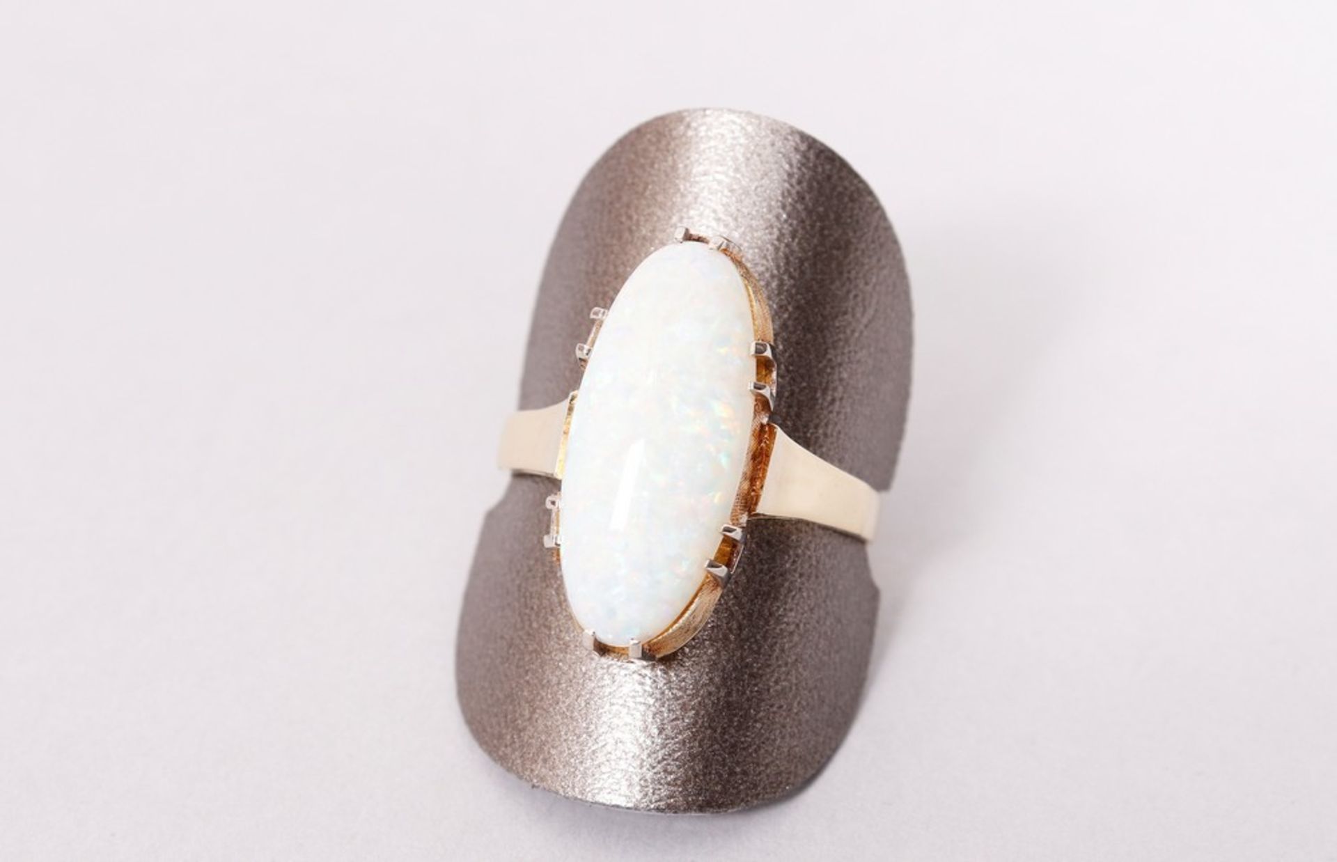 Opal ring, 585 gold, probably German, 1950s - Image 7 of 7