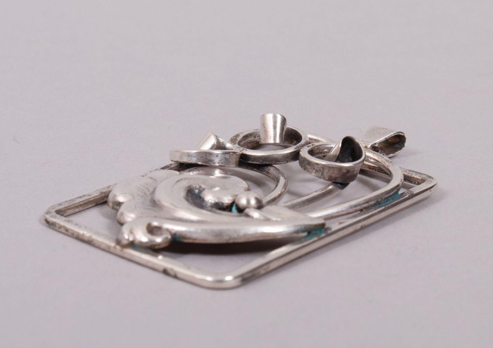 Art Nouveau pendant, 830 silver, C.A. Christensens Eftf, Copenhagen, mid 20th C. - Image 2 of 4