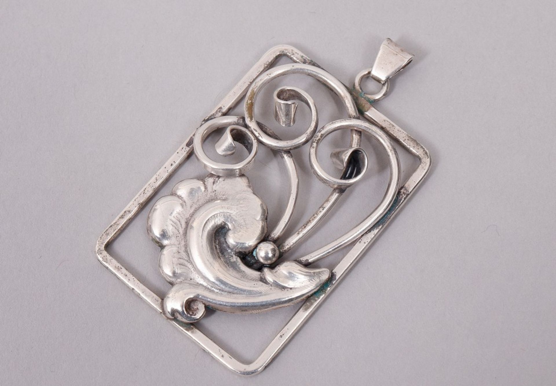 Art Nouveau pendant, 830 silver, C.A. Christensens Eftf, Copenhagen, mid 20th C.