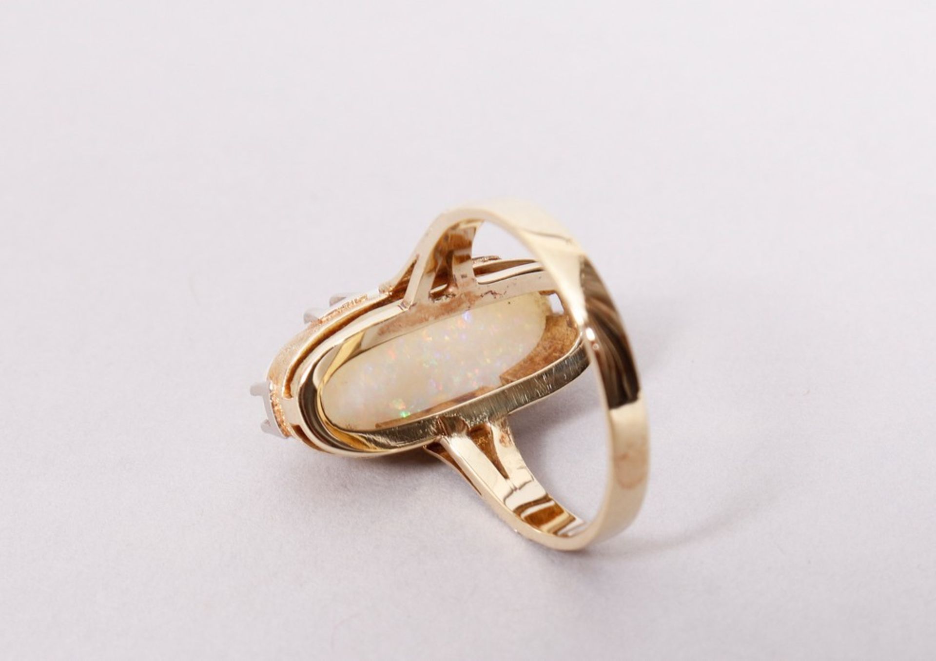 Opal ring, 585 gold, probably German, 1950s - Image 3 of 7