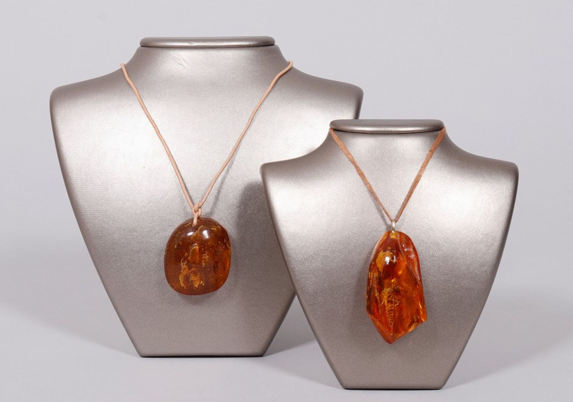 2 large amber pendants