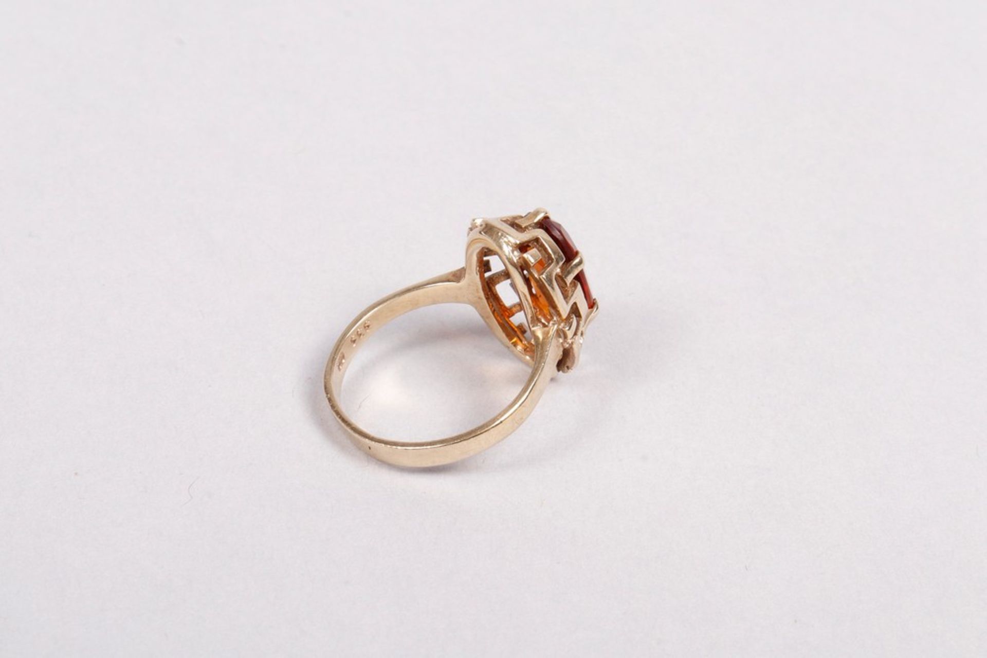 Ring with honey yellow citrine, 333 GG - Image 4 of 5