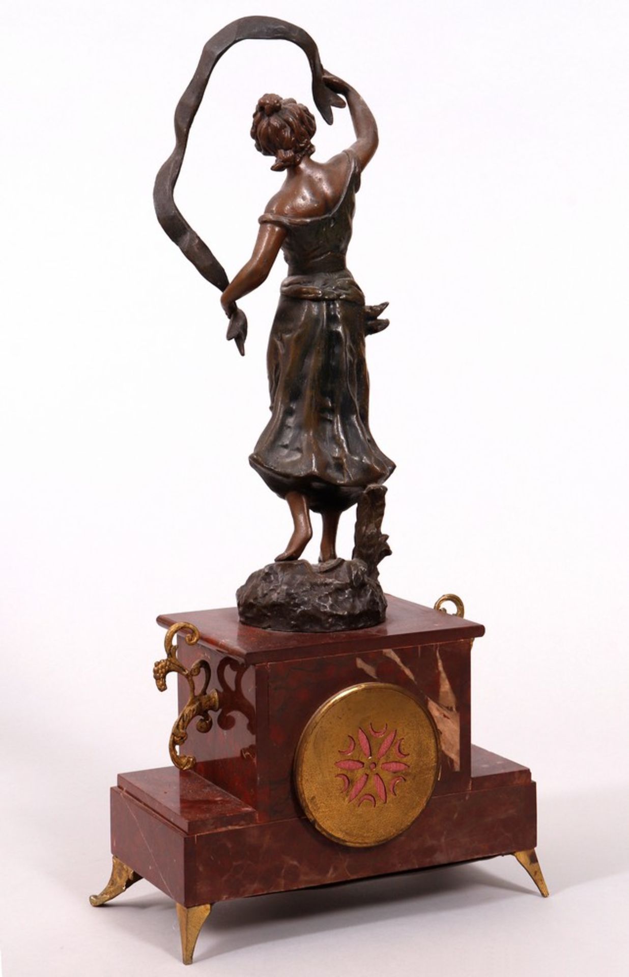 Art Nouveau clock, Georges Omerth (french scultor, activ late 19th./early 20th C.)/Japy Freres, Fra - Image 7 of 9