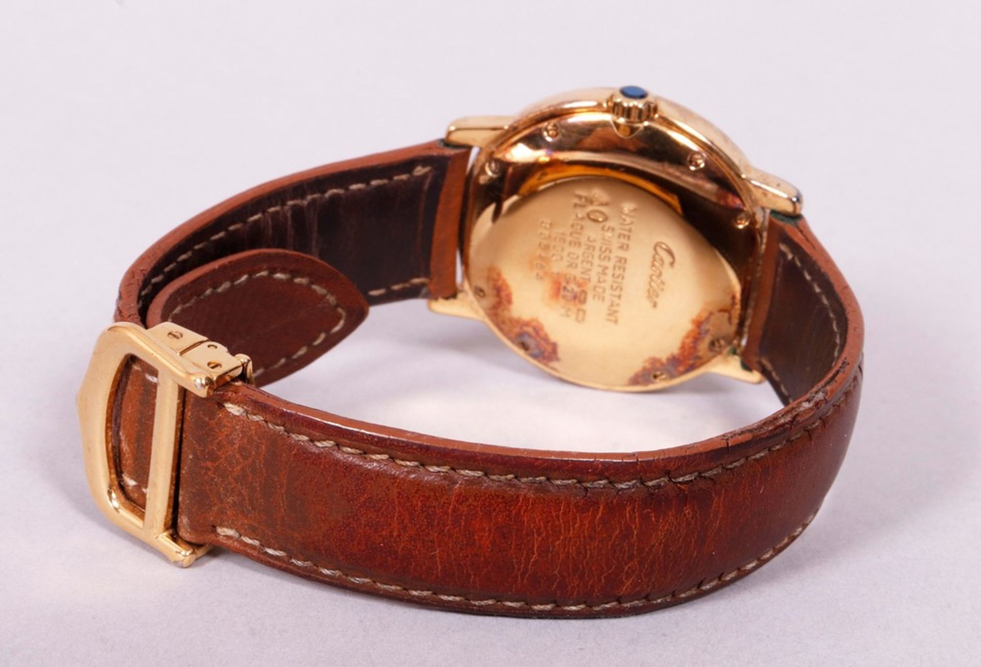 Wristwatch, silver, gilt, Cartier, model Ronde - Image 3 of 4