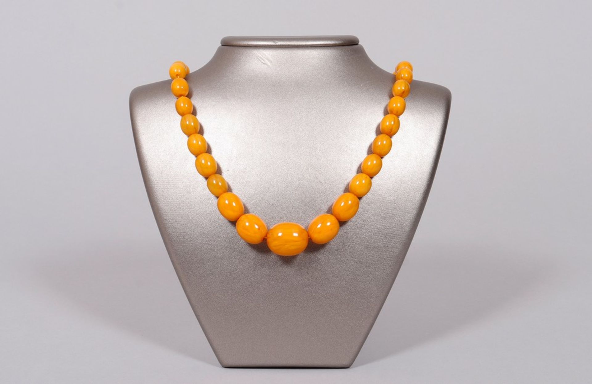 Necklace, butterscotch amber