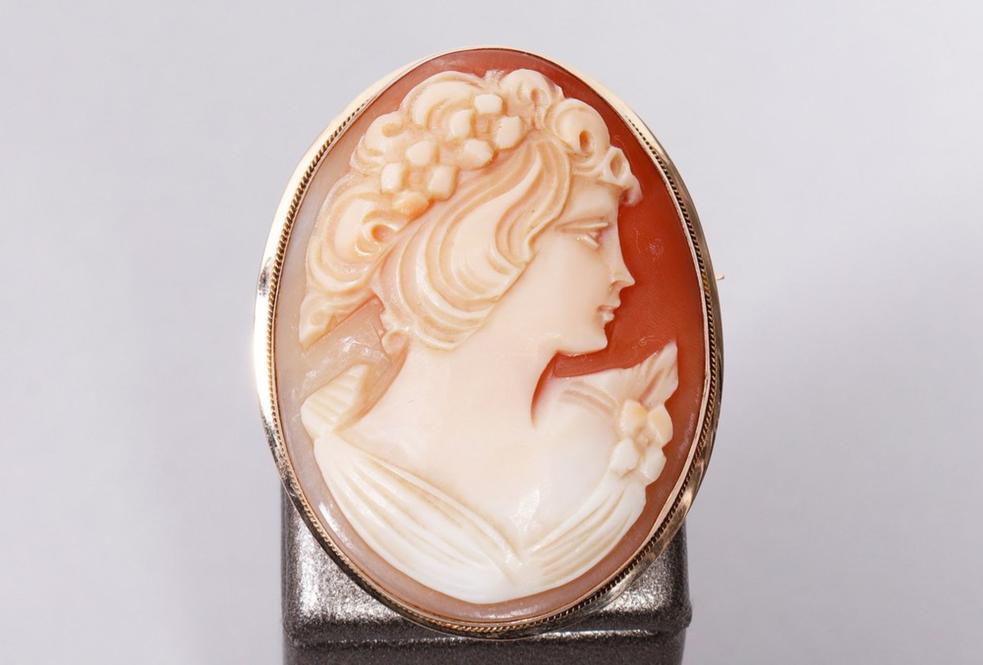 Cameo brooch, 585 gold, Victorian style - Image 3 of 6