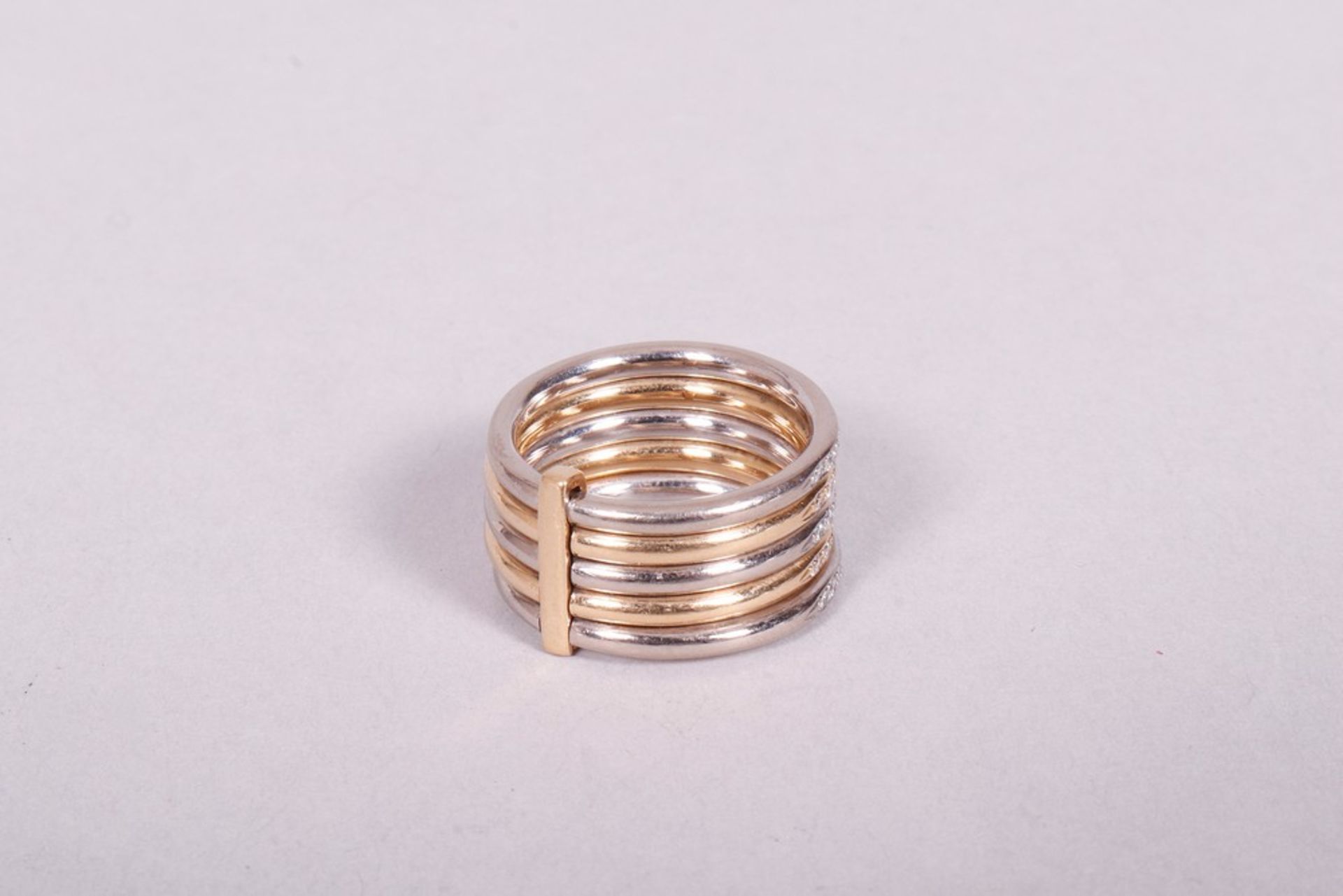 Ring composed of 5 band rings, 750 gold/red gold, manufacturer Krieger - Image 3 of 3