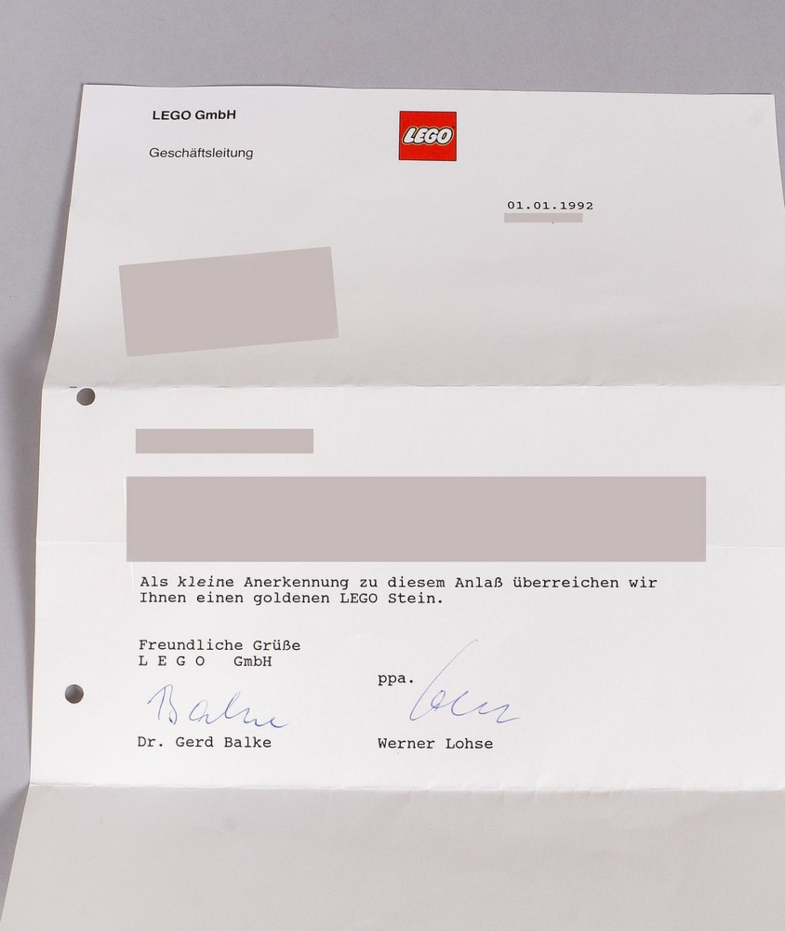 Anniversary Lego brick in box, 585 Gold, c. 1992 - Image 11 of 11