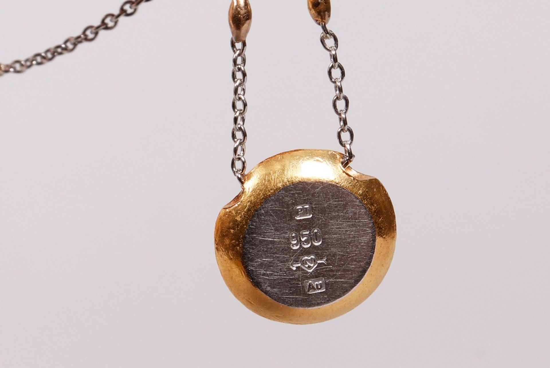 Necklace, pendant on chain, 950 platinum and fine gold, Niessing - Image 4 of 4
