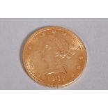 USA, 10 Dollars / Ten Dollars, 1907, 900 Gold, 16,7 Gramm, VZ, selten
