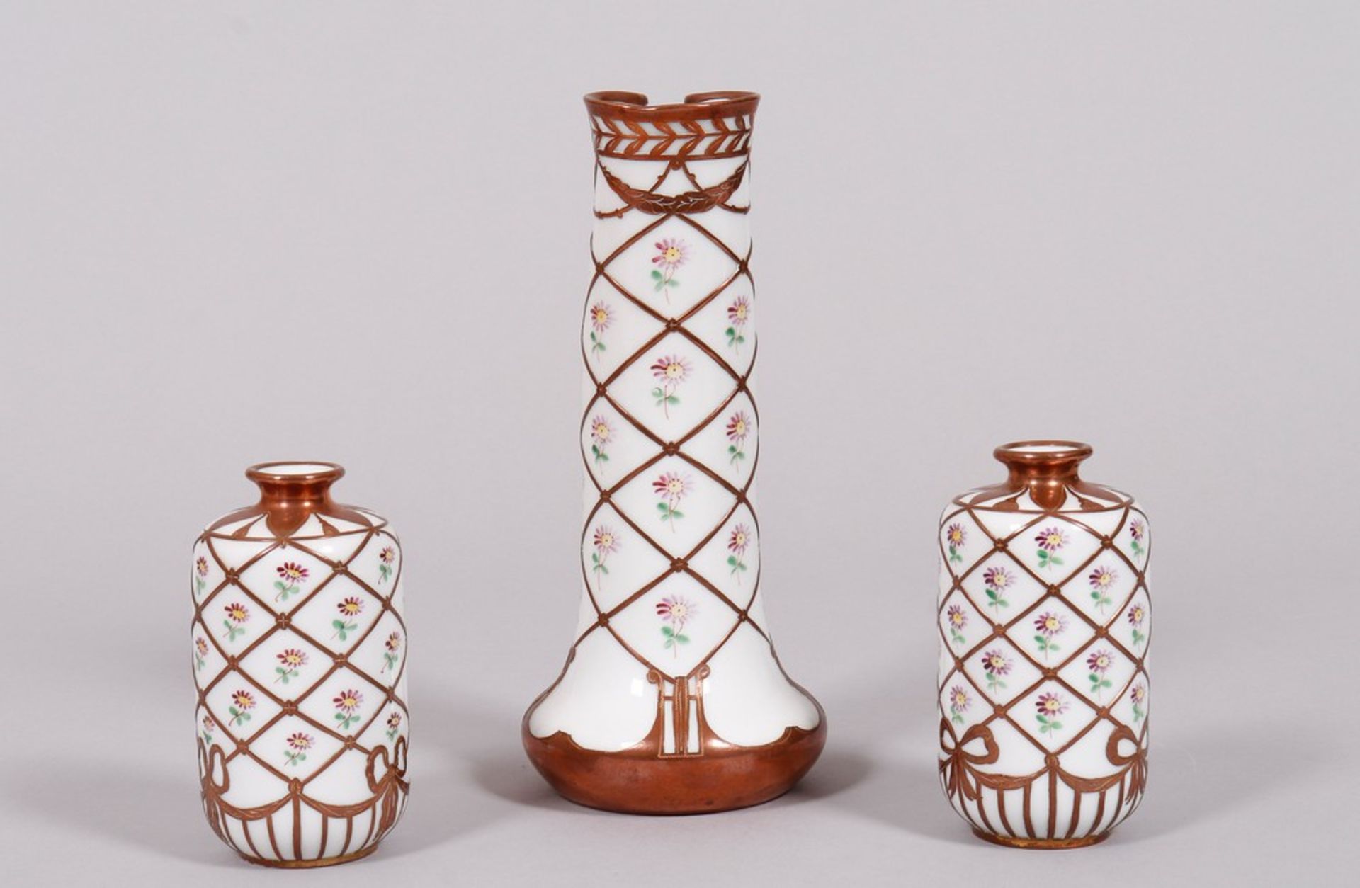 Vase set, Rosenthal, c. 1900, 3 pieces - Image 2 of 7