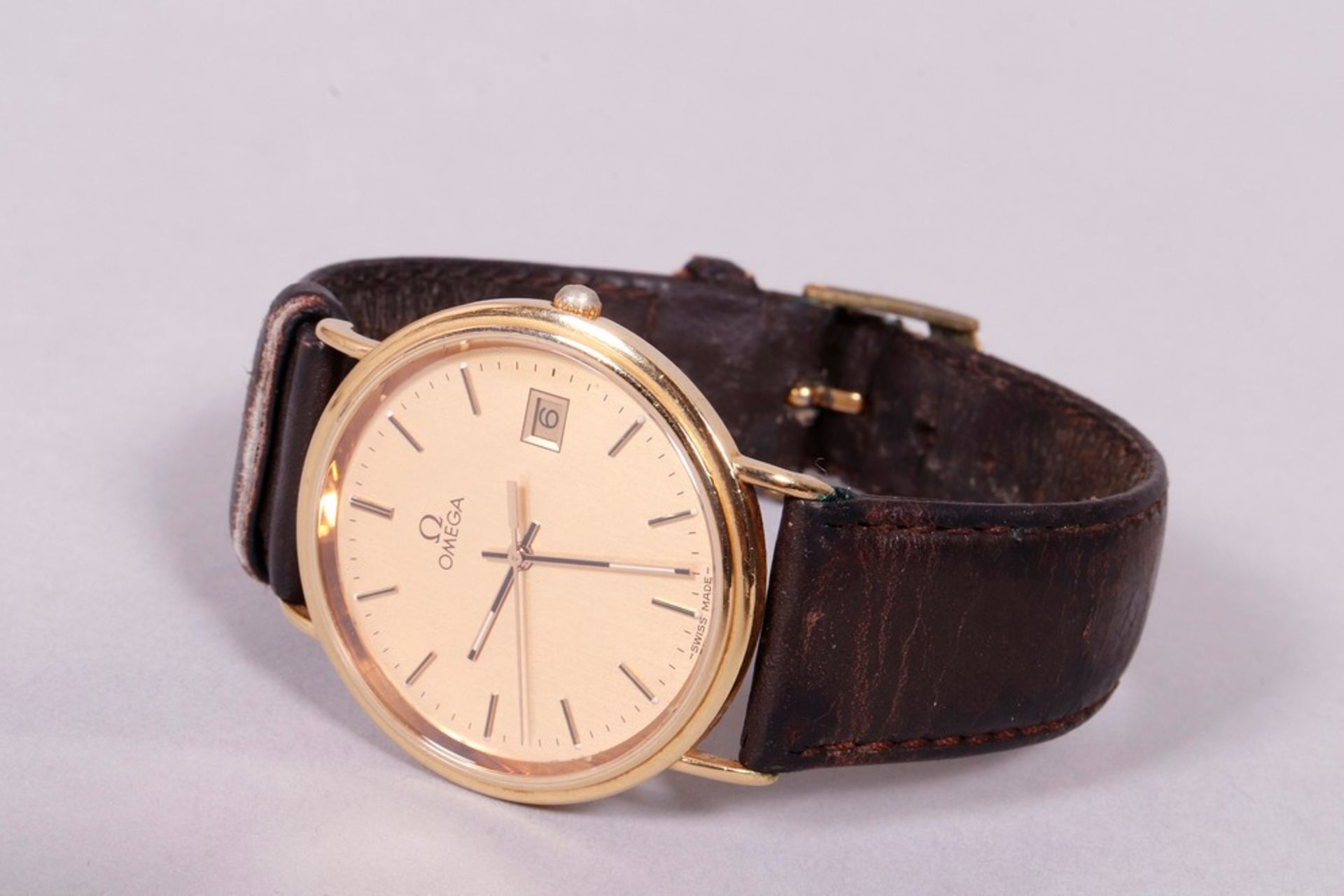 Gent's wristwatch, 750 gold, Omega Classic Date - Image 2 of 3