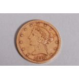USA, 5 Dollars / Five Dollars, 1898, San Francisco (S), 900 Gold, 8,3 Gramm, SS-VZ, sehr selten