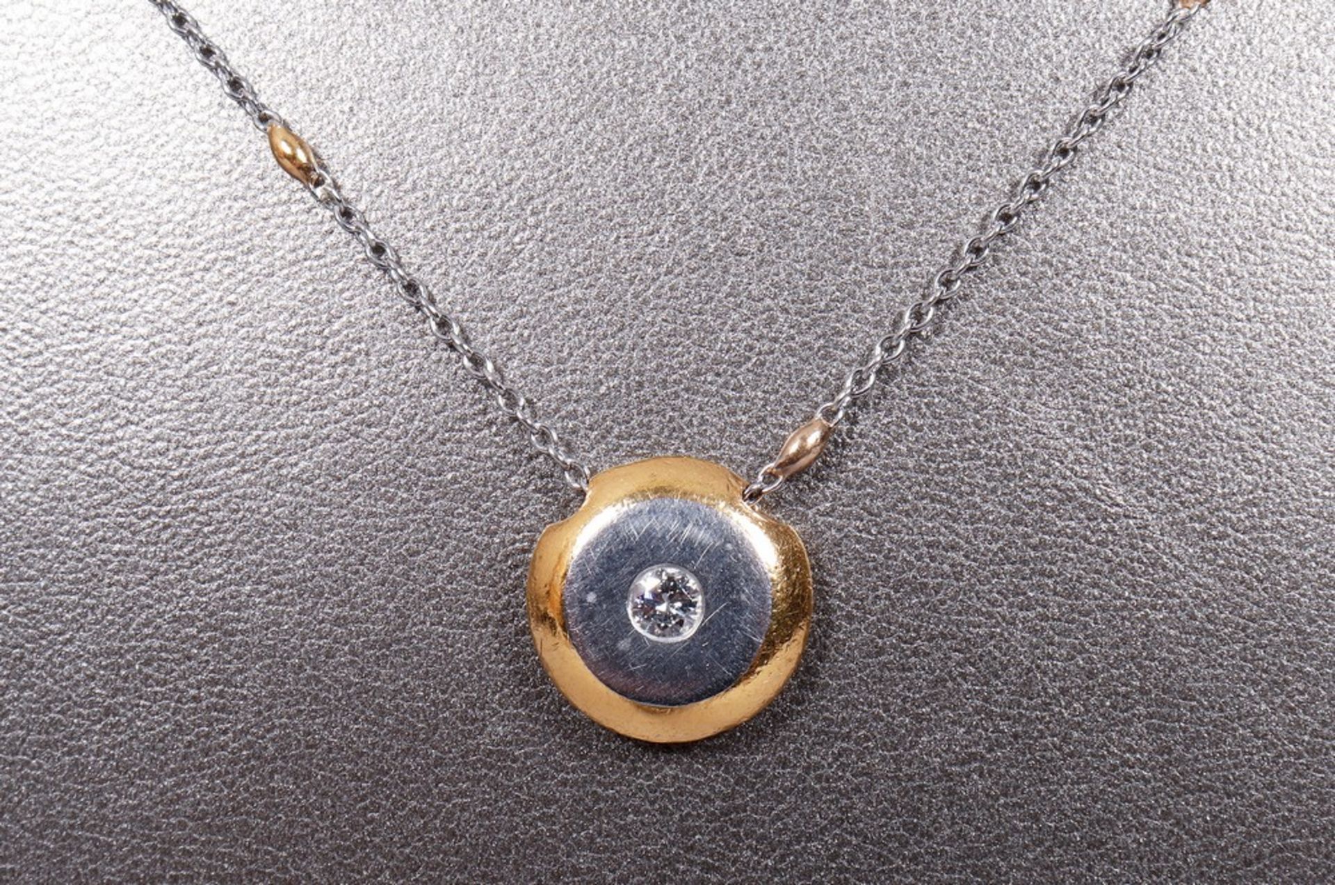 Necklace, pendant on chain, 950 platinum and fine gold, Niessing - Image 2 of 4