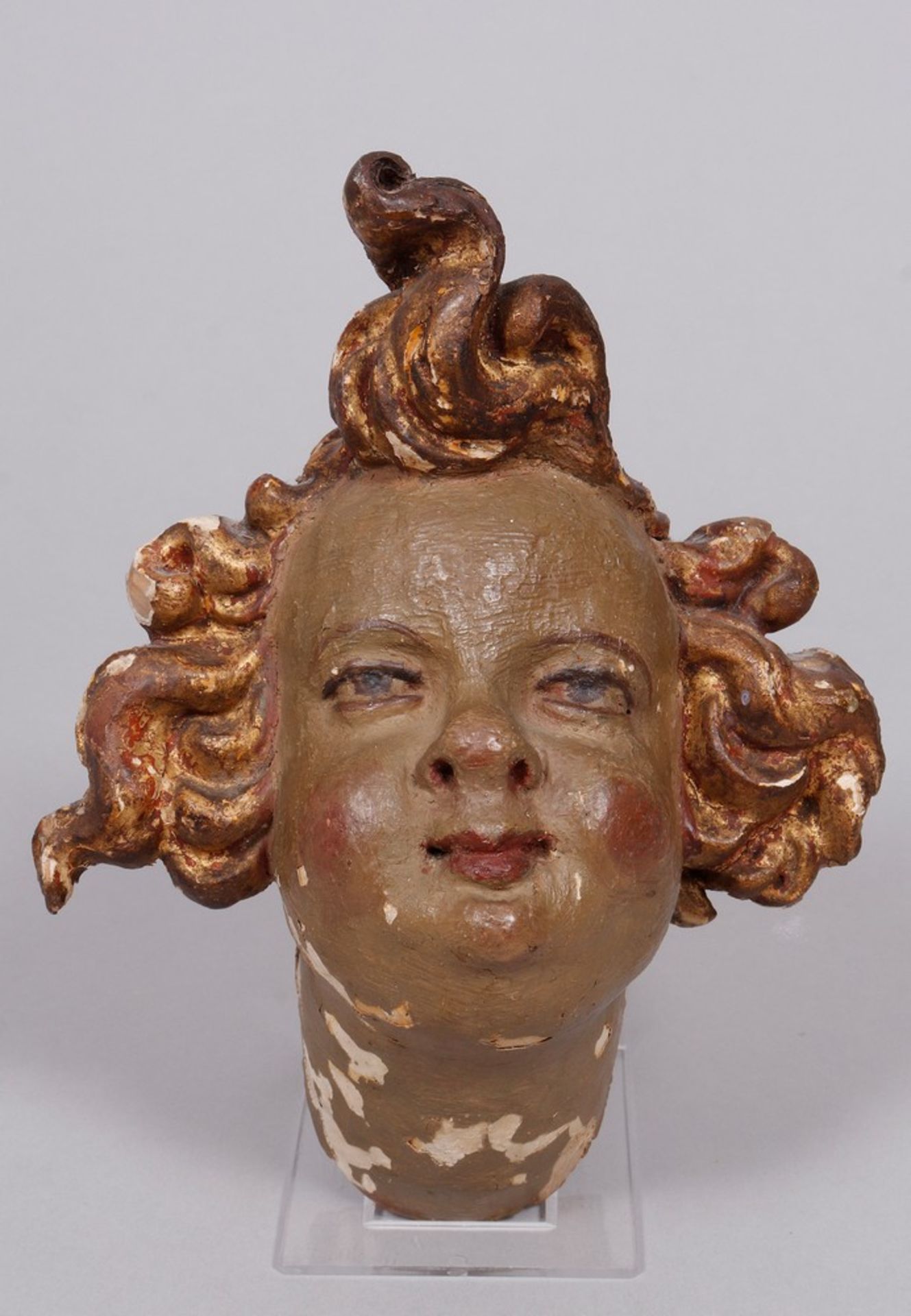 Cupid's head, South German, probably 18th C.