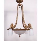 Jugendstil-Deckenlampe, Müller Freres, Frankreich, um 1900/10