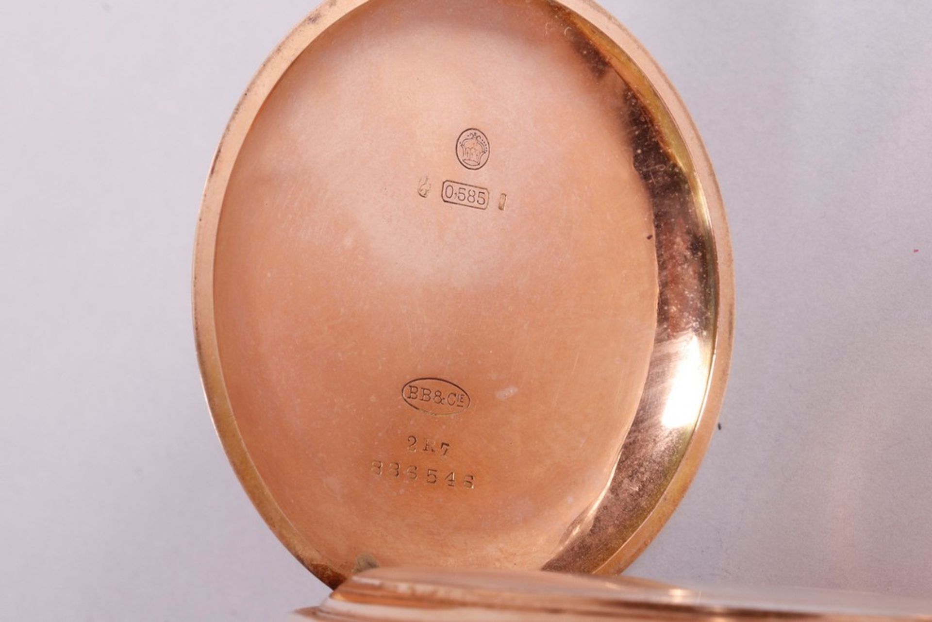 Hunter pocket watch, 585 gold, BB & Cie. - Image 3 of 6