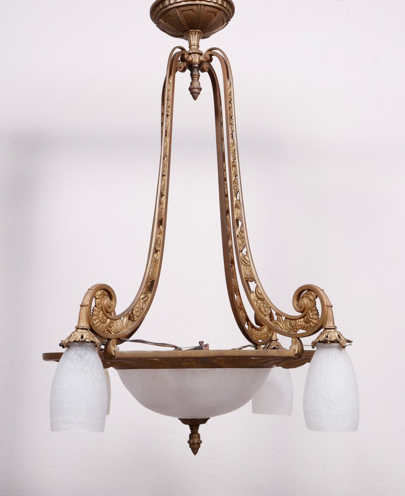 Jugendstil-Deckenlampe, Müller Freres, Frankreich, um 1900/10 