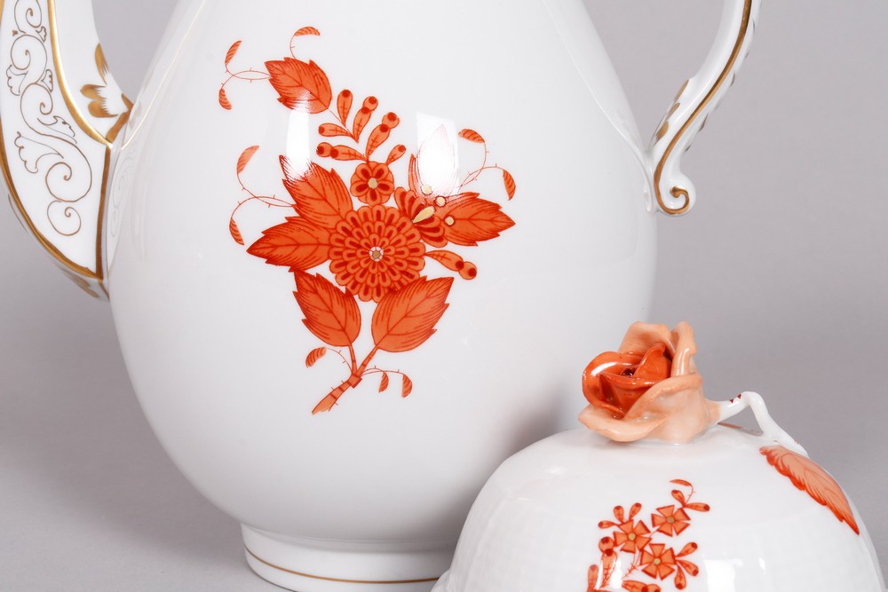 Mixed lot of porcelain, Herend, Hungary, 20th C., decor "Apponyi orange", 3 pcs. - Image 3 of 5