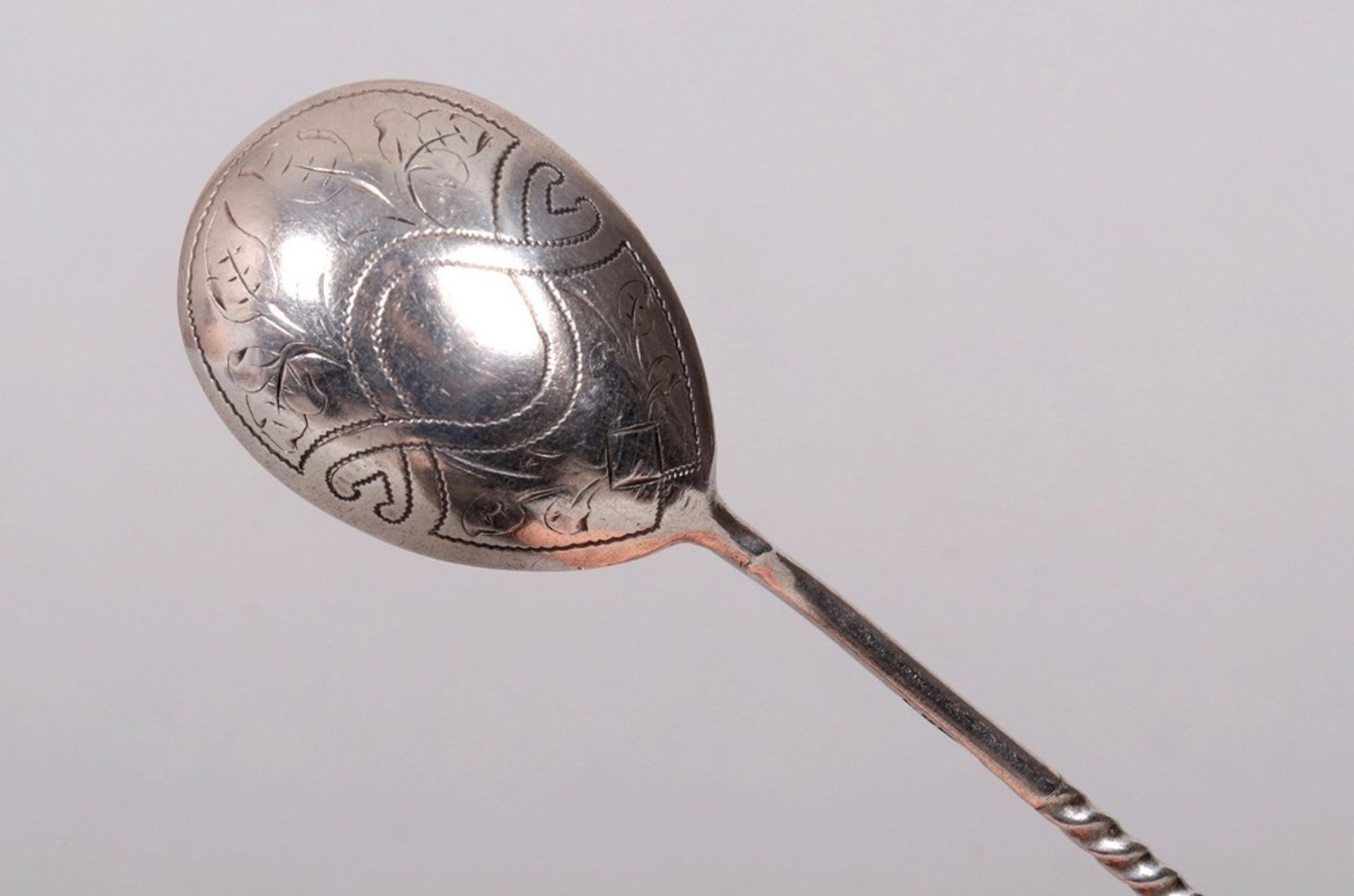 Small decorative spoon, silver, 84 zolotnik, Vasily Makhalov (1823-1867), Moscow, c. 1860 - Image 4 of 5