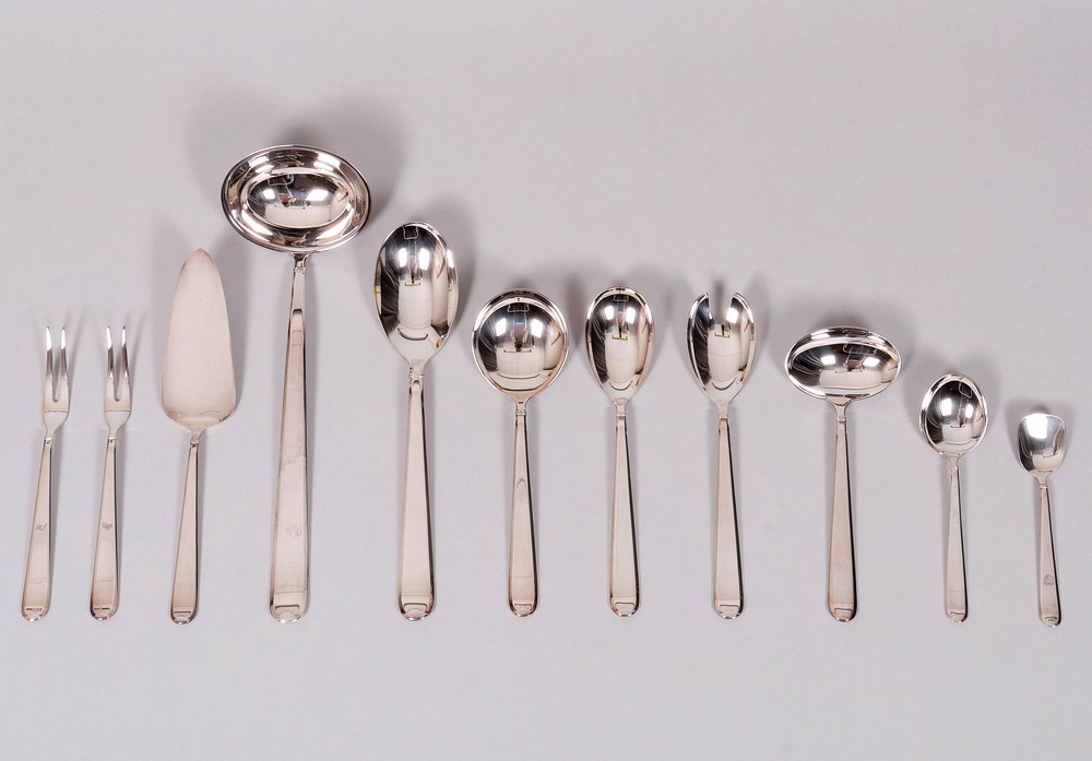 Cutlery set for 6 persons, 800 silver, Wilkens, 20th C., 41 pcs. - Image 4 of 5