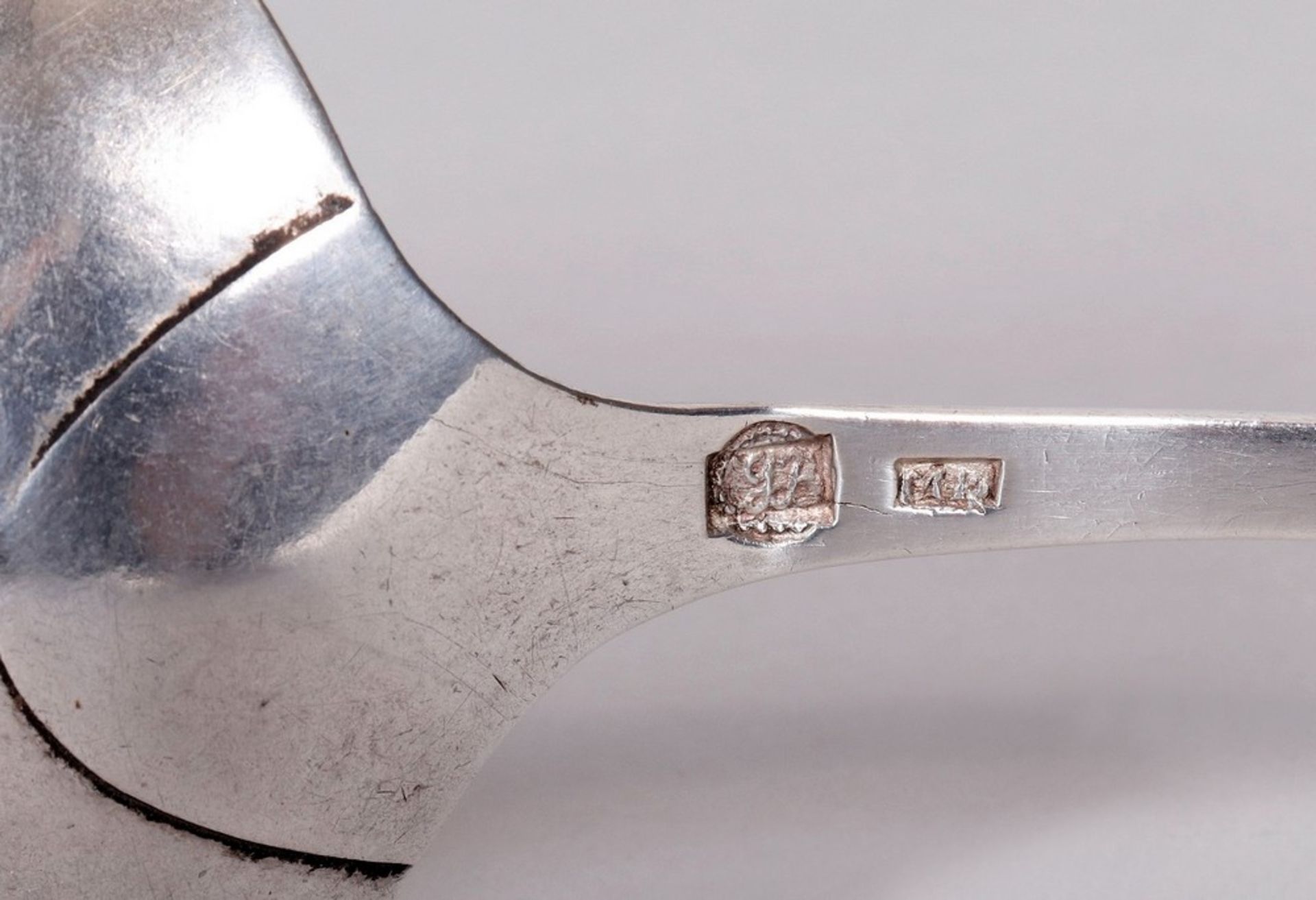 Large serving spoon, silver, German, 1st half 19th C. - Image 4 of 4