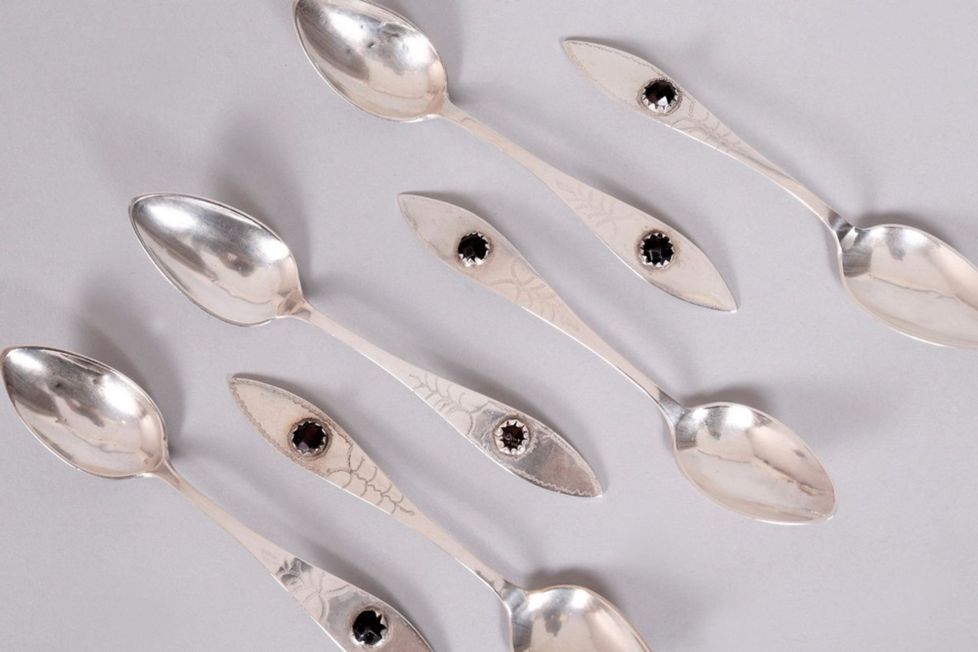 6 coffee spoons, so-called "Friesen spoons", silver, probably Floris, Husum, among others, 1st half - Image 3 of 6