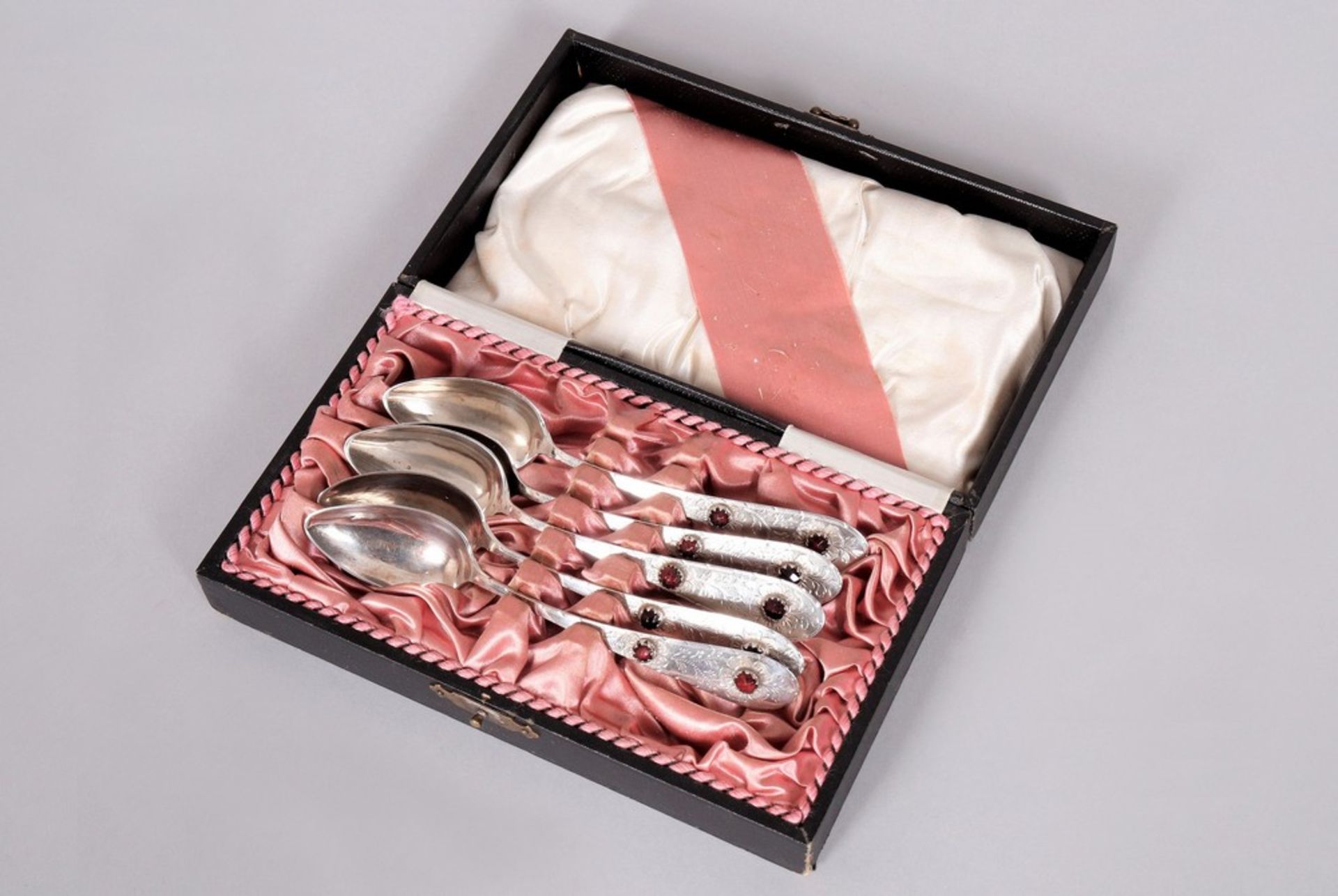 5 Biedermeier coffee spoons, so-called "Friesenlöffel", silver, Peter Friedrich Bartels (ca. 1800 - - Image 4 of 6