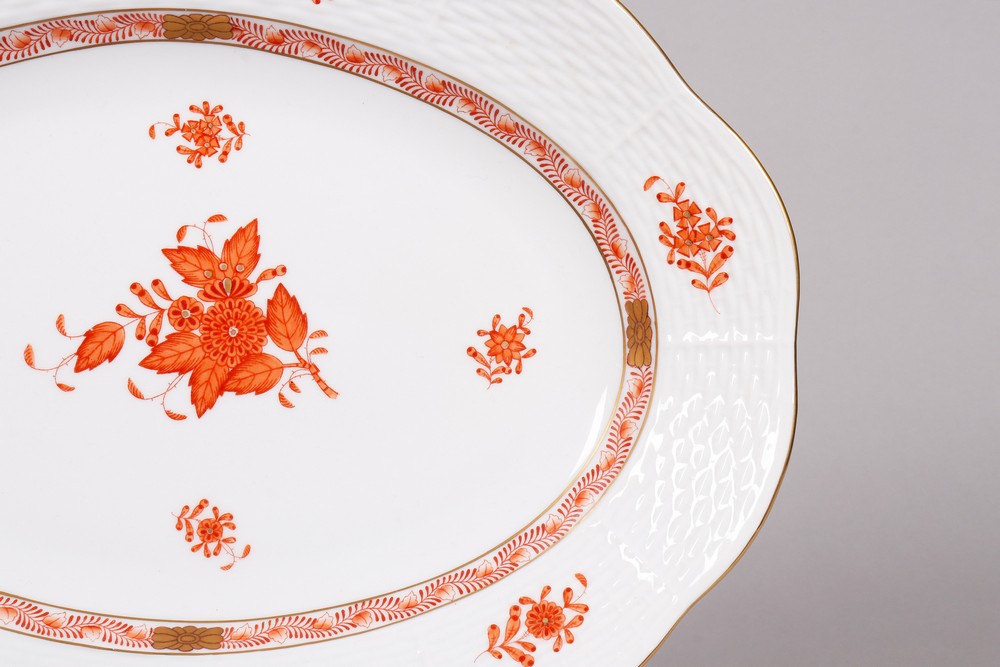 Mixed lot of porcelain, Herend, Hungary, 20th C., decor "Apponyi orange", 3 pcs. - Image 4 of 5