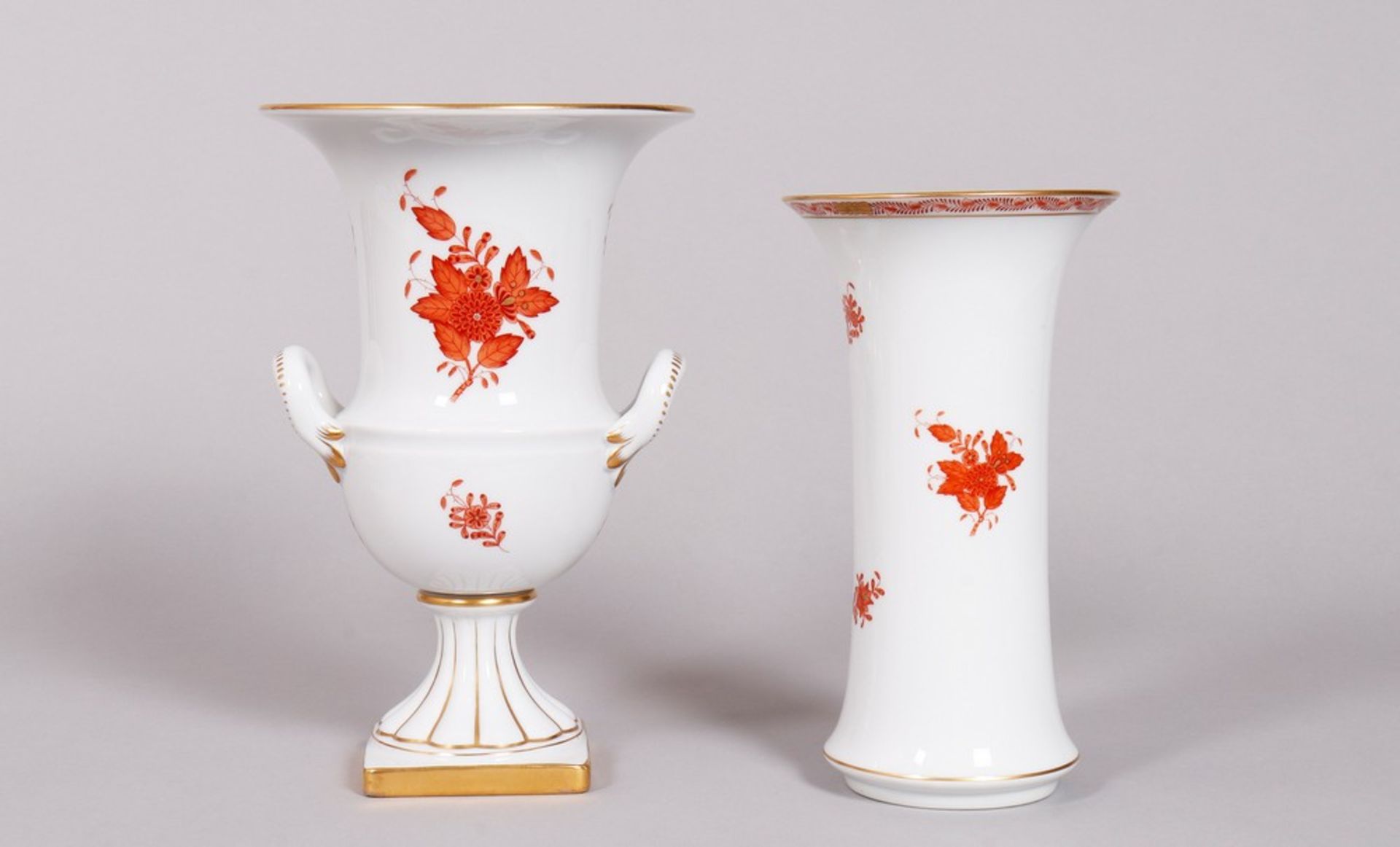 Mixed lot of porcelain, Herend, Hungary, 20th C, decor "Apponyi orange", 4 pcs. - Image 2 of 4