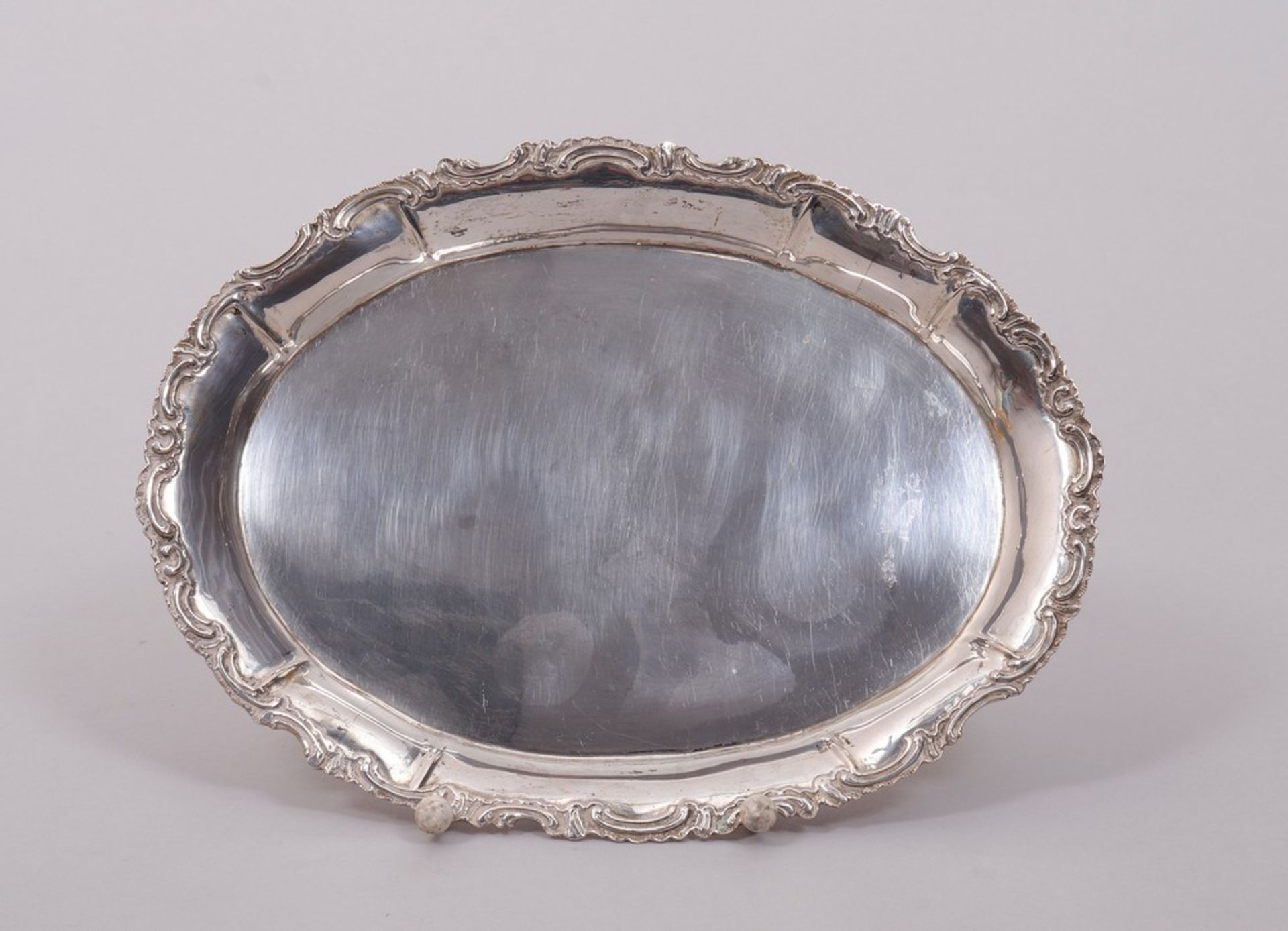 Cream jug and sugar bowl on tray, 800/830 silver, German, ca. 1900/20 - Image 4 of 6