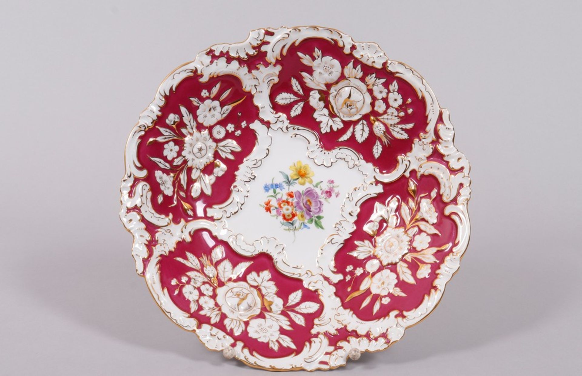 Relief bowl, Meissen, floral decoration, 20th C., 2nd quality