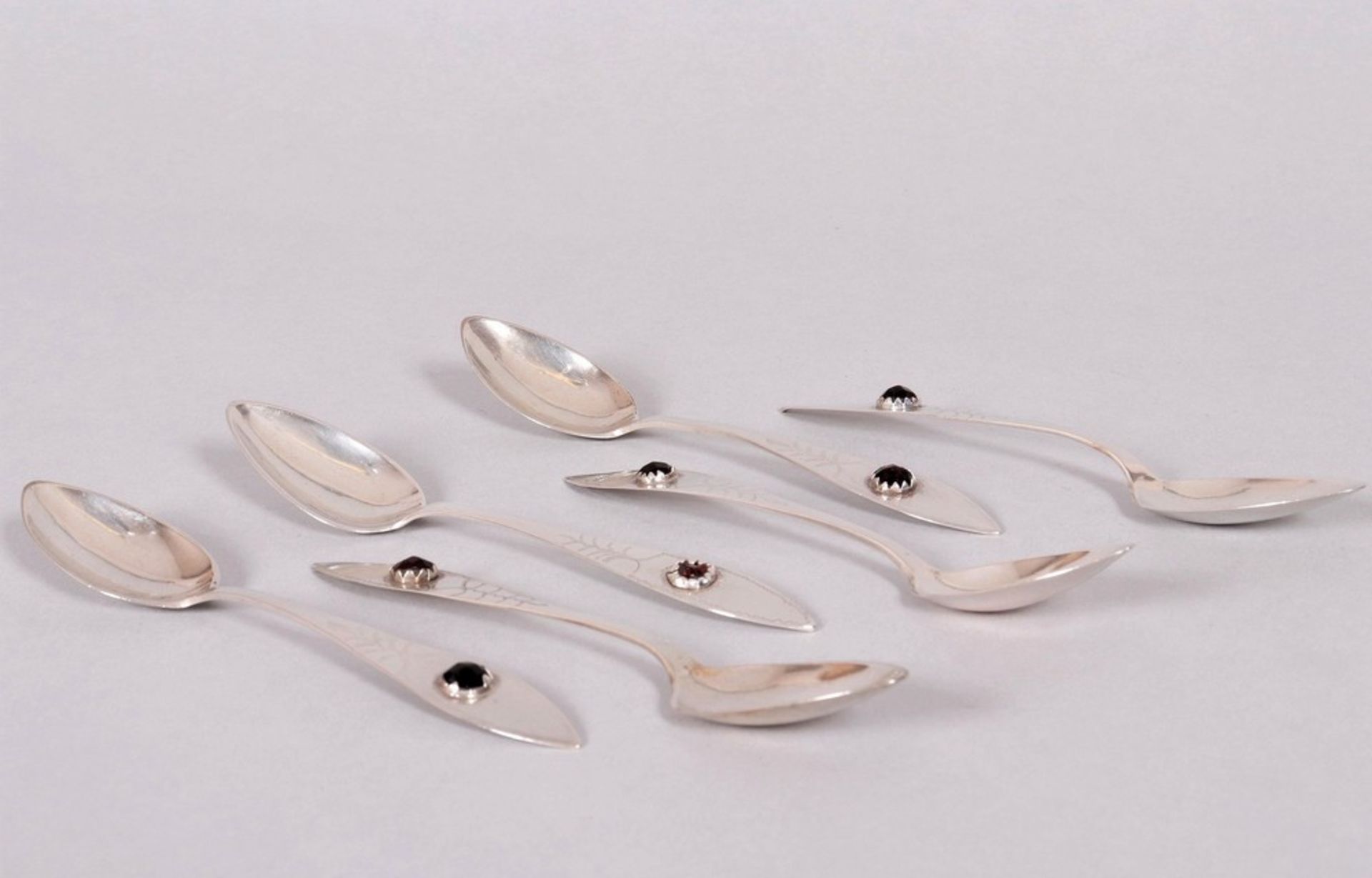 6 coffee spoons, so-called "Friesen spoons", silver, probably Floris, Husum, among others, 1st half - Image 2 of 6