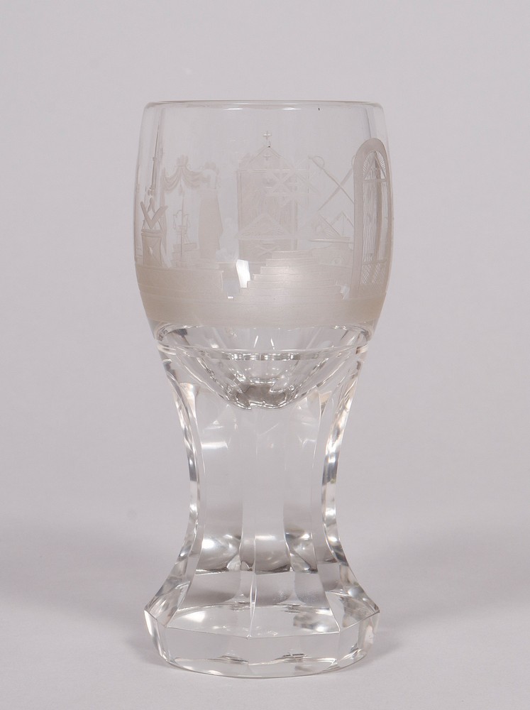 Masonic glass, probably German, late 19th C.