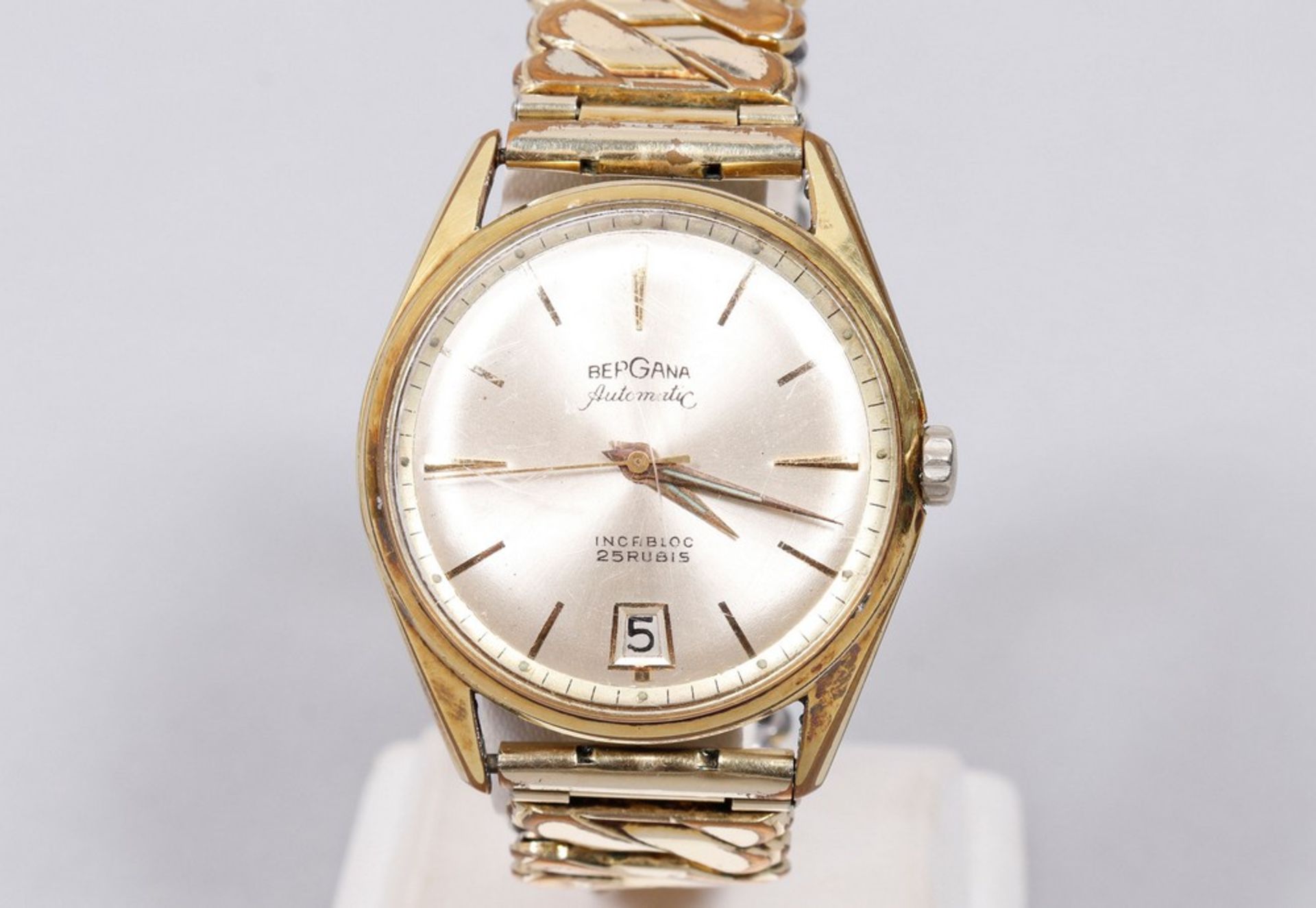 Men's wristwatch, Bergana automatic, gold plated, so-called ultra safe quality, 1950s - Image 2 of 4