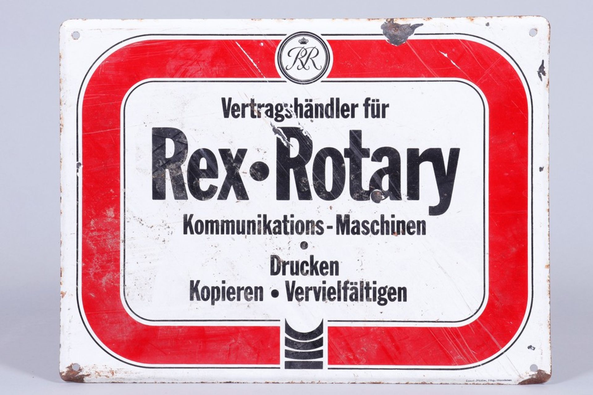 Werbeschild, Rex-Rotary, deutsch, 20.Jh. 