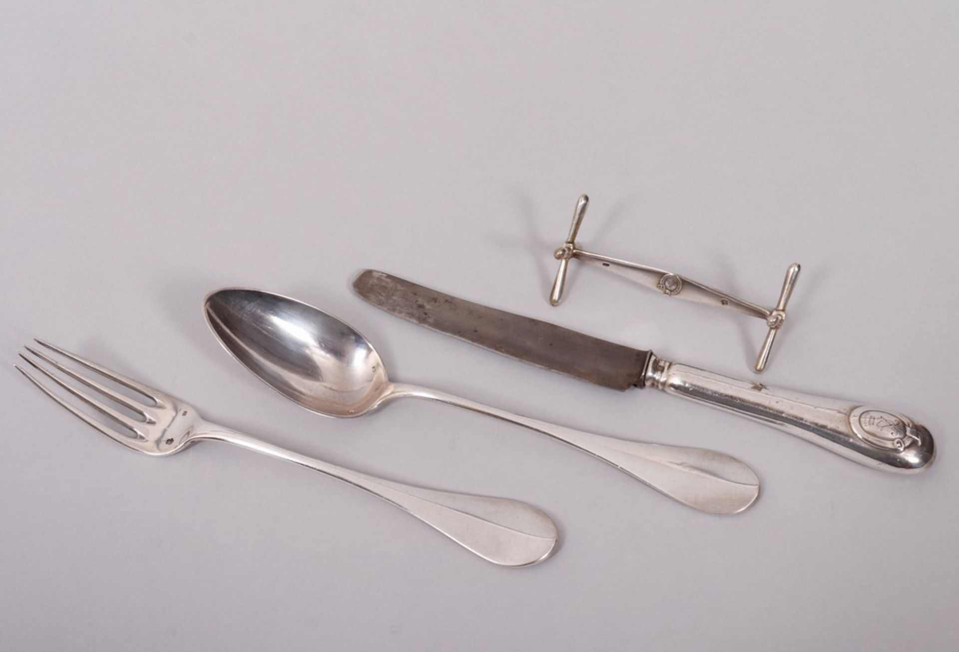 Small cutlery set, 800 silver, Vienna, c. 1900, 4 pieces