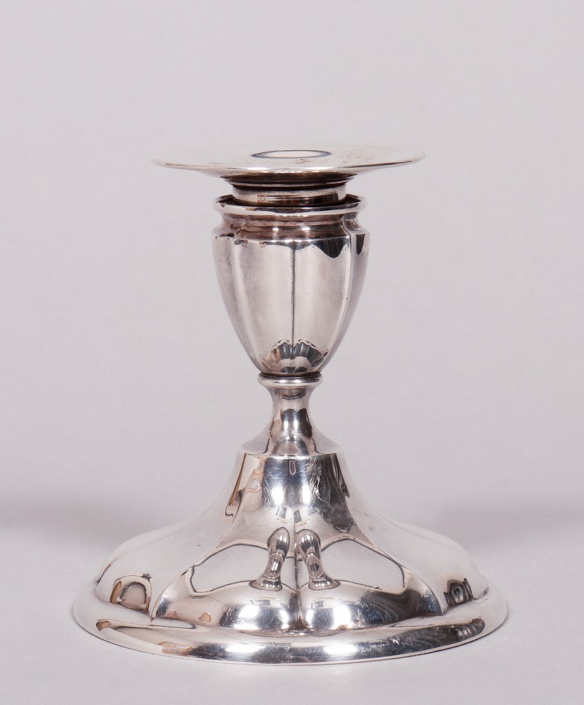 Candlestick, 800 silver, Jakob Grimminger, Schwäbisch Gmünd, 1st half 20th C.