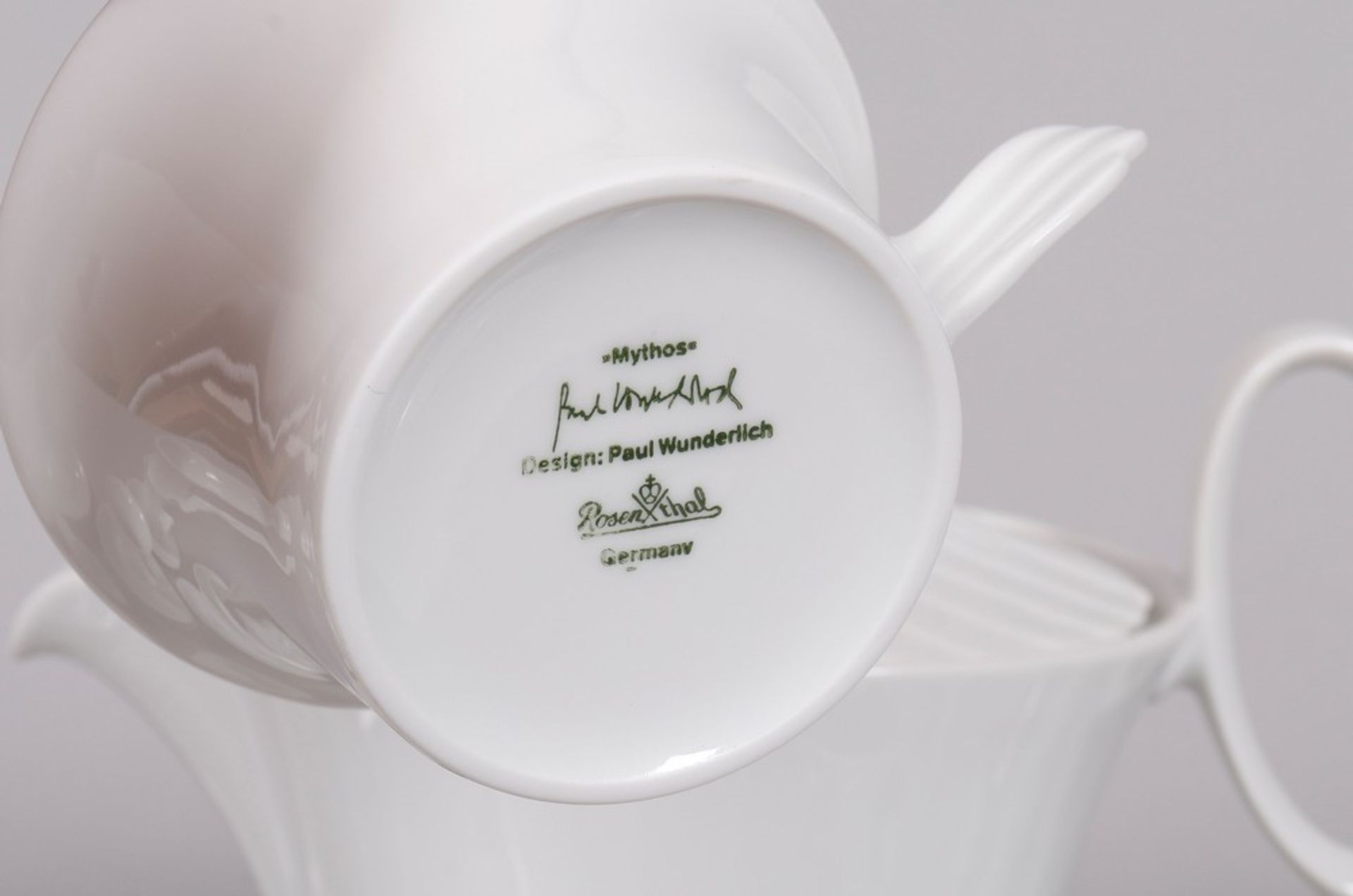 Kaffee- und Teeservice, Form "Mythos", Entwurf von Paul Wunderlich für Rosenthal, 2.H. 20.Jh., 27-t - Bild 8 aus 9