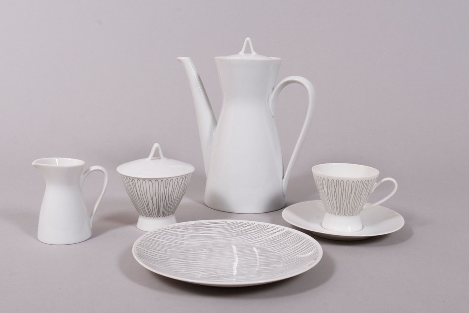 Kaffee-Restservice, Entwurf Raymond Loewy für Rosenthal, um 1960, 43-tlg.  - Bild 5 aus 6