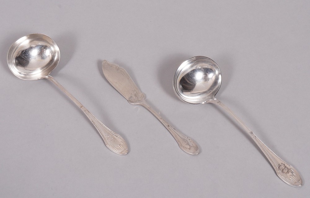 Large cutlery set for 8 people, 800 silver, Wilkens & Söhne, Bremen c. 1900, 75 pieces - Image 4 of 6