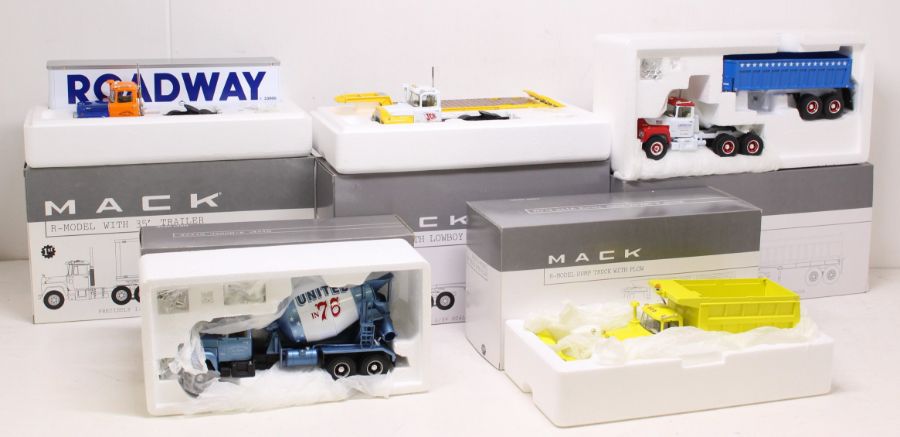 First Gear: A collection of five boxed First Gear models, 1:34 Scale, to comprise: Mack R-Model