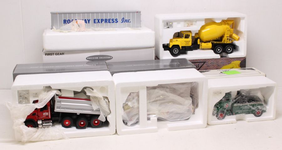 First Gear: A collection of five boxed First Gear models, 1:34 Scale, to comprise: Heavy-Duty Dump