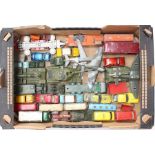 Dinky: A collection of assorted diecast, playworn Dinky vehicles to include military, Horse Box, two