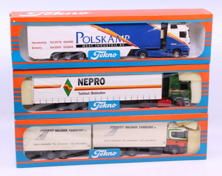 Tekno: A boxed Tekno diecast, Polskamp lorry, 1:50 Scale, Made in Holland. Together with another