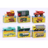 Matchbox: A collection of six boxed Matchbox Series 75 vehicles to comprise: CASE Tractor 16,